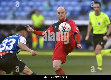 ISI Palazon während des Spiels zwischen RCD Espanyol und Rayo Vallecano, das der Woche 23 der Liga Smartbank entspricht, spielte am 31.. Januar 2021 im RCDE-Stadion in Barcelona, Spanien. (Foto von Urbanandsport/NurPhoto) Stockfoto