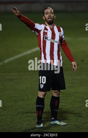 Iker Muniain von Athletic gibt Anweisungen Iker Muniain von Athletic Gestures während der Runde von 16 der Copa del Rey zwischen CD Alcoyano und Athletic Club am 28. Januar 2021 im Campo Municipal de El Collao in Alcoy, Alicante, Spanien. (Foto von Jose Breton/Pics Action/NurPhoto) Stockfoto