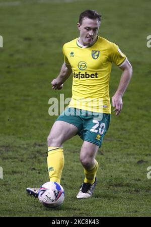 Oliver Skipp von Norwich City (Leihgabe von Tottenham Hotspur) während der Sky Bet Championship zwischen Millwall und Norwich City am 2.. Februar 2021 im Den Stadium, London (Foto by Action Foto Sport/NurPhoto) Stockfoto