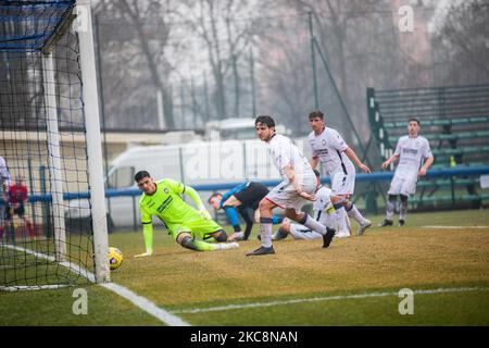 Francesco D'Alterio von Crotone beim Spiel Coppa Italia - Primavera Tim Cup zwischen dem FC Internazionale U19 und Crotone U19 am 03. Februar 2021 im Suning Youth Development Center in Mailand, Italien (Foto: Alessandro Bremec/NurPhoto) Stockfoto