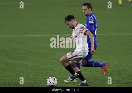 Munir El Haddadi von Sevilla CF während des La Liga Santander Spiels zwischen Sevilla FC und Getafe CF im Estadio Sanchez Pizjuan in Sevilla, Spanien. (Kredit: Jose Luis Contreras) (Foto von DAX Images/NurPhoto) Stockfoto