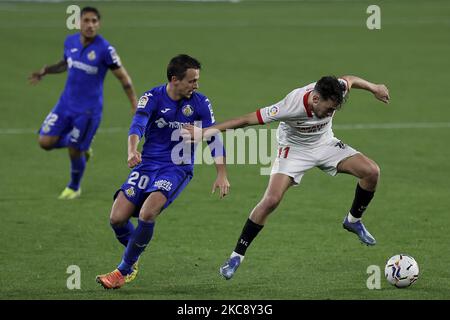 Munir El Haddadi von Sevilla CF während des La Liga Santander Spiels zwischen Sevilla FC und Getafe CF im Estadio Sanchez Pizjuan in Sevilla, Spanien. (Kredit: Jose Luis Contreras) (Foto von DAX Images/NurPhoto) Stockfoto