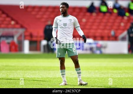 Jefferson Lerma vom AFC Bournemouth während des Sky Bet Championship-Spiels zwischen Nottingham Forest und Bournemouth am City Ground, Nottingham, am Samstag, 13.. Februar 2021. (Foto von Jon Hobley/MI News/NurPhoto) Stockfoto