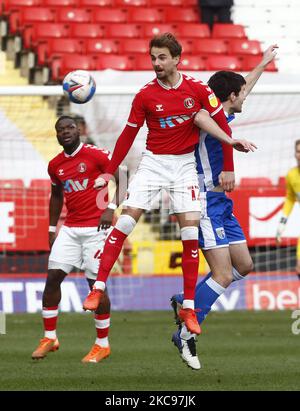 Andrew Shinnie von Charlton Athletic (Leihgabe aus Luton Town) während der Sky Bet League One zwischen Charlton Athletic und Gillinghamat the Valley, Woolwich, England am 13.. Februar 2021. (Foto von Action Foto Sport/NurPhoto) Stockfoto