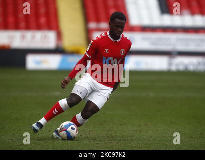 Charlton Athletic's Diallang Jaiyesimi während der Sky Bet League One zwischen Charlton Athletic und Gillinghamat the Valley, Woolwich, England am 13.. Februar 2021. (Foto von Action Foto Sport/NurPhoto) Stockfoto