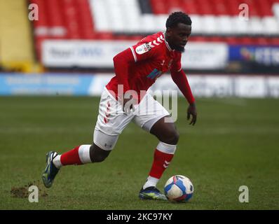 Charlton Athletic's Diallang Jaiyesimi während der Sky Bet League One zwischen Charlton Athletic und Gillinghamat the Valley, Woolwich, England am 13.. Februar 2021. (Foto von Action Foto Sport/NurPhoto) Stockfoto