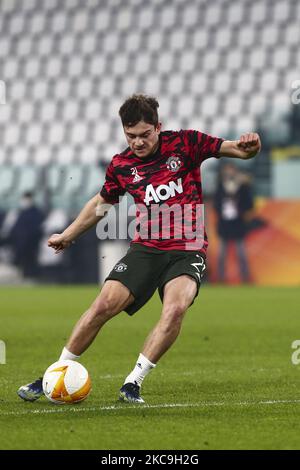 Daniel James von Manchester United. FC während der ersten Etappe der UEFA Europa League 32 zwischen Real Sociedad und Manchester United im Juventus Stadium am 18. Februar 2021 in Turin, Italien. Real Sociedad verlor 0-4 gegen Manchester United. (Foto von Massimiliano Ferraro/NurPhoto) Stockfoto