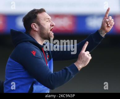 Ian Evatt Manager von Bolton Wanderer während der Sky Bet League Two zwischen Southend United und Bolton Wanderers am 20.. Februar 2021 im Roots Hall Stadium in Southend, Großbritannien (Foto von Action Foto Sport/NurPhoto) Stockfoto