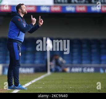 Ian Evatt Manager von Bolton Wanderer während der Sky Bet League Two zwischen Southend United und Bolton Wanderers am 20.. Februar 2021 im Roots Hall Stadium in Southend, Großbritannien (Foto von Action Foto Sport/NurPhoto) Stockfoto