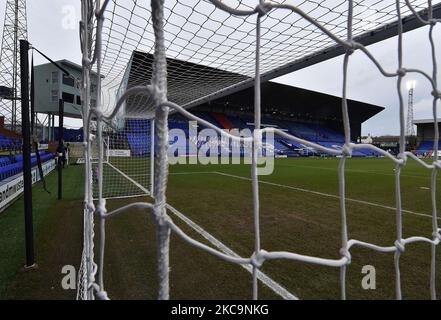 Gesamtansicht des Prenton Park, Heimat von Tranmere Rovers, vor dem Sky Bet League 2-Spiel zwischen Tranmere Rovers und Oldham Athletic am Samstag, 20.. Februar 2021 im Prenton Park, Birkenhead. (Foto von Eddie Garvey/MI News/NurPhoto) Stockfoto