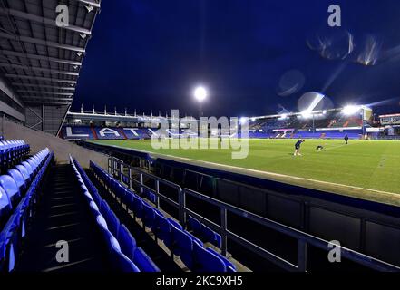 Gesamtansicht von Boundary Park, Heimat von oldham Athletic, vor dem Sky Bet League 2-Spiel zwischen Oldham Athletic und Barrow am Dienstag, den 23.. Februar 2021 im Boundary Park, Oldham. (Kredit: Eddie Garvey | MI News) (Foto von MI News/NurPhoto) Stockfoto