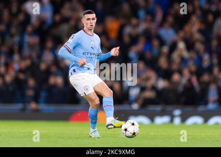 Manchester, Großbritannien. 2.. November 2022. Phil Foden von Manchester City in Aktion während des UEFA Champions League Fußballspiels (Gruppe G - Matchday 6 of 6) zwischen Manchester City und dem FC Sevilla im Etihad Stadium in Manchester, England. (Will Palmer/SPP) Quelle: SPP Sport Press Foto. /Alamy Live News Stockfoto