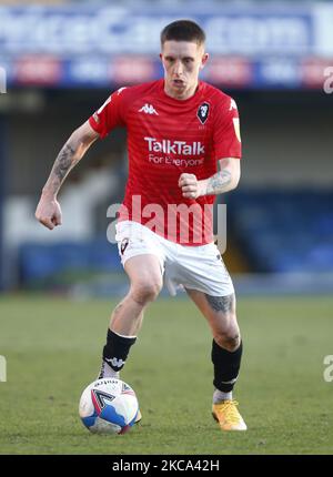 Ashley Hunter aus Salford City während der Sky Bet League 2 zwischen Southend United und Salford City im Roots Hall Stadium, Southend, Großbritannien, am 27.. Februar 2021 (Foto by Action Foto Sport/NurPhoto) Stockfoto