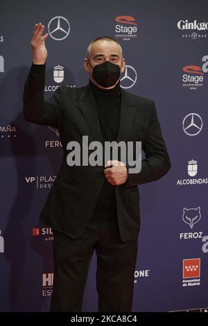 Eduard Fernandez nimmt an den Feroz Awards 2021 Red Carpet im VP Hotel Plaza de España in Madrid, Spanien Teil (Foto: Carlos Dafonte/NurPhoto) Stockfoto