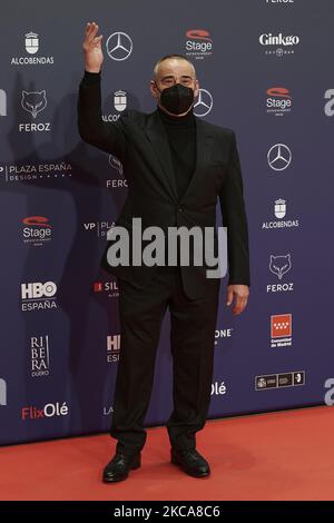 Eduard Fernandez nimmt an den Feroz Awards 2021 Red Carpet im VP Hotel Plaza de España in Madrid, Spanien Teil (Foto: Carlos Dafonte/NurPhoto) Stockfoto