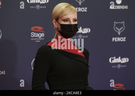 Natalia de Molina nimmt an den Feroz Awards 2021 Red Carpet im VP Hotel Plaza de España in Madrid, Spanien Teil (Foto: Carlos Dafonte/NurPhoto) Stockfoto