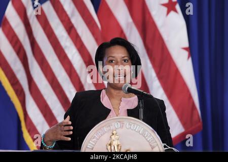 DC-Bürgermeister Muriel Bowser spricht während einer Pressekonferenz über Covid 19 Situational Updated, heute am 08. März 2021 in Old Council Chambers in Washington DC, USA. (Foto von Lenin Nolly/NurPhoto) Stockfoto