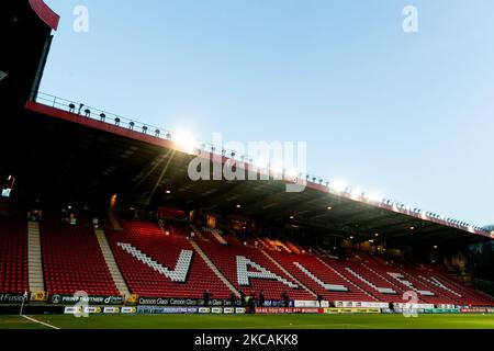 Ein allgemeiner Blick in das Stadion ist vor dem Spiel der Sky Bet League 1 zwischen Charlton Athletic und Northampton Town im The Valley, London, am Dienstag, dem 9.. März 2021 zu sehen. (Foto von Juan Gasparini/MI News/NurPhoto) Stockfoto