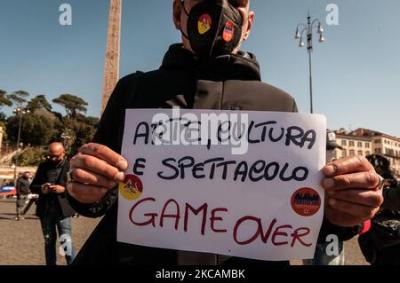 Arbeiter und Unternehmer mit Umsatzsteuer-Identifikationsnummer demonstrieren während der Coronavirus-Pandemie Covid-19 in Rom, Italien, am 10. März 2021. (Foto von Andrea Ronchini/NurPhoto) Stockfoto