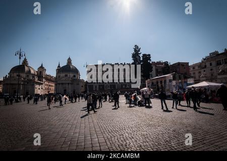 Arbeiter und Unternehmer mit Umsatzsteuer-Identifikationsnummer demonstrieren während der Coronavirus-Pandemie Covid-19 in Rom, Italien, am 10. März 2021. (Foto von Andrea Ronchini/NurPhoto) Stockfoto