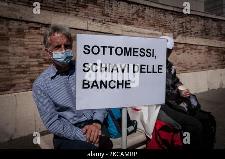 Arbeiter und Unternehmer mit Umsatzsteuer-Identifikationsnummer demonstrieren während der Coronavirus-Pandemie Covid-19 in Rom, Italien, am 10. März 2021. (Foto von Andrea Ronchini/NurPhoto) Stockfoto