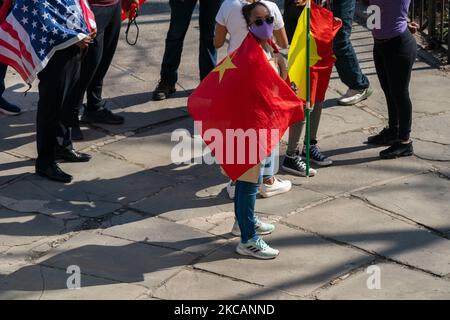 Demonstranten, die Tigray unterstützen, werden am 11. März 2021 vor dem UN-Hauptquartier in New York City gesehen. Der äthiopische Staatschef steht unter starkem Druck, den Tigray-Krieg zu beenden. (Foto von John Nacion/NurPhoto) Stockfoto