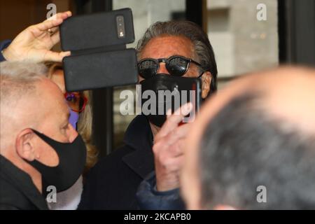 Al Pacino entdeckte im Palazzo Parigi für die Dreharbeiten zum ‘House of Gucci’ in Mailand am 12. März 2021 in Italien. (Foto von Mairo Cinquetti/NurPhoto) Stockfoto