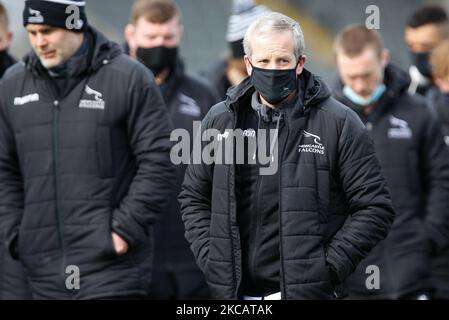 Dave Walder (Cheftrainer von Newcastle Falcons) vor dem Spiel der Gallagher Premiership zwischen Newcastle Falcons und Bath Rugby im Kingston Park, Newcastle am Samstag, 13.. März 2021. (Foto von Chris Lishman/MI News/NurPhoto) Stockfoto