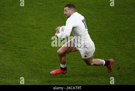 Jonny May von England während der Guinness 6 Nationen zwischen England und Frankreich im Twickenham Stadium, London, Großbritannien am 13.. März 2021 (Foto by Action Foto Sport/NurPhoto) Stockfoto