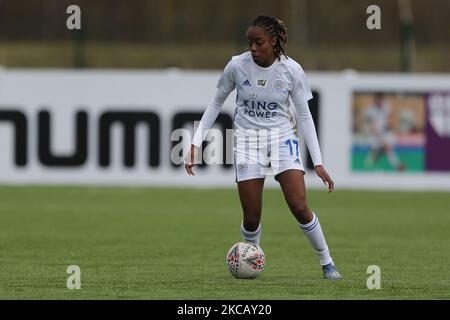 Paige BAILEY-GAYLE aus Leicester City während des FA Women's Championship-Spiels zwischen dem FC Durham Women und Leicester City am 14.. März 2021 im Maiden Castle, Durham City, England. (Foto von Mark Fletcher/MI News/NurPhoto) Stockfoto