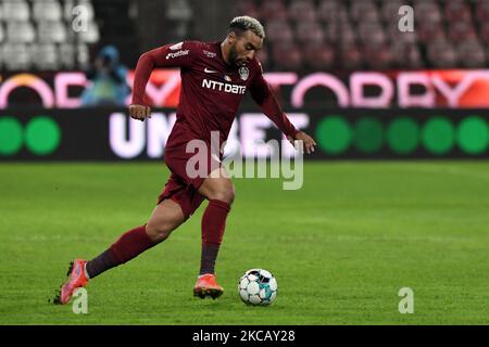 Biltel Omrani, Stürmer des CFR Cluj, im Einsatz während des CFR Cluj gegen Poli Iasi, rumänische Liga 1, Dr. Constantin Radulescu Stadium, Cluj-Napoca, Rumänien, 14. März 2021 (Foto: Flaviu Buboi/NurPhoto) Stockfoto