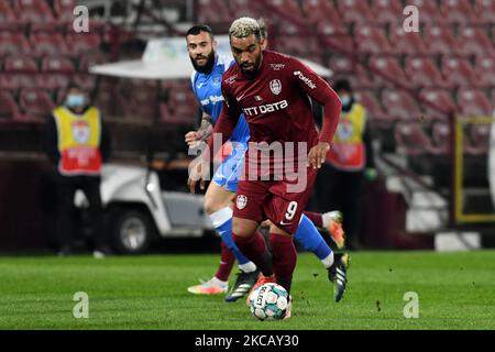 Biltel Omrani, Stürmer des CFR Cluj, im Einsatz während des CFR Cluj gegen Poli Iasi, rumänische Liga 1, Dr. Constantin Radulescu Stadium, Cluj-Napoca, Rumänien, 14. März 2021 (Foto: Flaviu Buboi/NurPhoto) Stockfoto