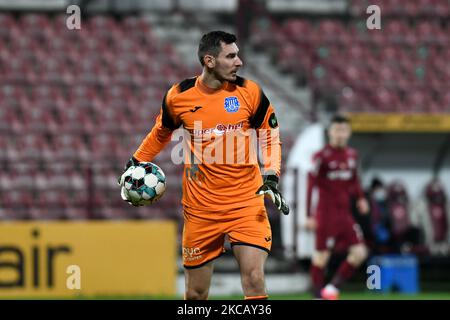 Laurentiu Branescu, Torhüter der Poli Iasi, im Einsatz bei CFR Cluj vs Poli Iasi, rumänische Liga 1, Dr. Constantin Radulescu Stadium, Cluj-Napoca, Rumänien, 14. März 2021 (Foto: Flaviu Buboi/NurPhoto) Stockfoto
