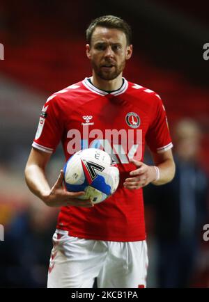 Chris Gunter von Charlton Athletic während der Sky Bet League One zwischen Charlton Athletic und Bristol Rovers am 16.. März 2021 im Valley, Woolwich (Foto by Action Foto Sport/NurPhoto) Stockfoto