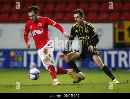 Charlton Athletic's Jake Forster-Caskey während der Sky Bet League One zwischen Charlton Athletic und Bristol Rovers im Valley, Woolwich am 16.. März 2021 (Foto by Action Foto Sport/NurPhoto) Stockfoto