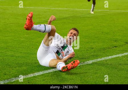 Jubel Patrick HERRMANN (MG) nach seinem Tor zu 3:1, Fußball 1. Bundesliga, Spieltag 13., Borussia Monchengladbach (MG) - VfB Stuttgart (S), am 4.. November 2022 in Borussia Monchengladbach/Deutschland. #Die DFL-Bestimmungen verbieten die Verwendung von Fotos als Bildsequenzen und/oder quasi-Video # Credit: dpa picture Alliance/Alamy Live News Stockfoto