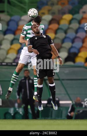 Estupian im Einsatz während des Spiels für die Liga NOS zwischen Sporting CP und Vitoria SC, im Estadio Alvalade, Lissabon, Portugal, 20, März 2021. Alle Spieler hatten den Namen No AO Racismo (No to Rassismus) aufgrund der Liga NOS Kampagne gegen Rassismus im Fußball ersetzt (Foto: JoÃ£o Rico/NurPhoto) Stockfoto