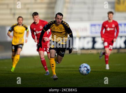 Louka Prip von AC Horsens während des Superliga-Spiels zwischen Horsens und Lyngby im Horsens-Stadion, Horsens, Dänemark, am 21. März 2021. (Foto von Ulrik Pedersen/NurPhoto) Stockfoto