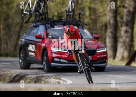 201 Nairo Quintana aus Kolumbien vom Team ARKEA - Samsic während des 100. Volta Ciclista a Catalunya 2021, Einzelzeitverhandlung der Etappe 2 von Banyoles nach Banyoles. Am 23. März 2021 in Banyoles, Spanien. (Foto von Xavier Bonilla/NurPhoto) Stockfoto
