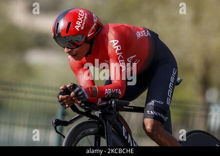 201 Nairo Quintana aus Kolumbien vom Team ARKEA - Samsic während des 100. Volta Ciclista a Catalunya 2021, Einzelzeitverhandlung der Etappe 2 von Banyoles nach Banyoles. Am 23. März 2021 in Banyoles, Spanien. (Foto von Xavier Bonilla/NurPhoto) Stockfoto