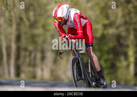 155 Thomas Champion aus Frankreich vom Team Cofidis während der 100. Volta Ciclista a Catalunya 2021, Einzelzeitfahren der Etappe 2 von Banyoles nach Banyoles. Am 23. März 2021 in Banyoles, Spanien. (Foto von Xavier Bonilla/NurPhoto) Stockfoto