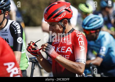 201 Nairo Quintana aus Kolumbien vom Team ARKEA - Samsic Portrait, während der 100. Volta Ciclista a Catalunya 2021, Etappe 3 vom Canal Olimpic de Barcelona bis Valter 2000. Am 24. März 2021 in Barcelona, Spanien. (Foto von Xavier Bonilla/NurPhoto) Stockfoto