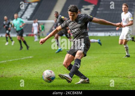 Doncaster Rovers Reece James während der ersten Hälfte des Sky Bet League 1-Spiels zwischen MK Donons und Doncaster Rovers im Stadium MK, Milton Keynes am Samstag, den 27.. März 2021. (Foto von John Cripps/MI News/NurPhoto) Stockfoto