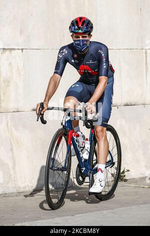 46 Jonathan Castroviejo aus Spanien von Ineos Grenadiers während der 100. Volta Ciclista a Catalunya 2021, Etappe 6 von Barcelona nach Barcelona. Am 28. März 2021 in Barcelona, Spanien. (Foto von Xavier Bonilla/NurPhoto) Stockfoto