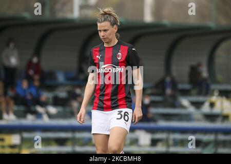 Laura Agard vom AC Mailand während der Women Serie Ein Spiel zwischen dem FC Internazionale und dem AC Mailand im Suning Youth Development Center zum Gedenken an Giacinto Facchetti am 28. März 2021 in Mailand, Italien. (Foto von Giuseppe Cottini/NurPhoto) Stockfoto