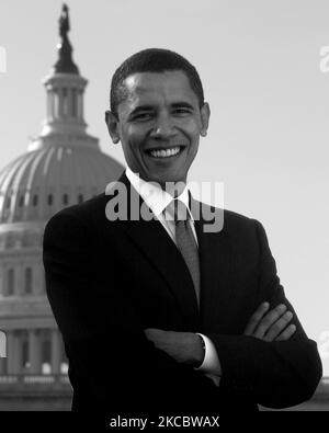 Portrait von Barack Obama als Senator von Illinois im Jahr 2005. Stockfoto