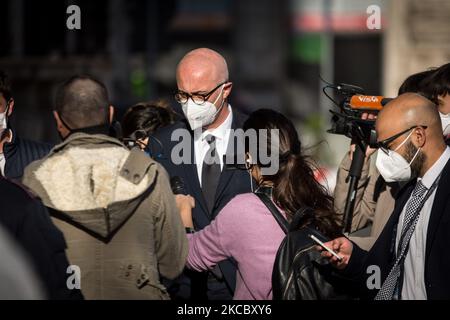 Palazzo Chigi, trifft am 31. März 2021 in Rom, Italien, beim Ministerrat ein, Minister für die Beziehungen zum Parlament Federico D'Inca. (Foto von Andrea Ronchini/NurPhoto) Stockfoto