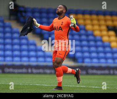 Thimothee Lo-Tutala von Tottenham Hotspur unter 18s während FA Youth Cup vierte Runde richtig zwischen AFC Wimbledon und Tottenham Hotspur auf Plough Lane Boden am 31.. März 2021 in Wimbledon, England. (Foto von Action Foto Sport/NurPhoto) Stockfoto