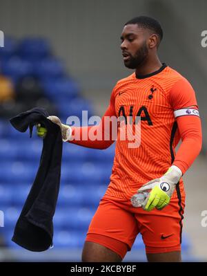 Thimothee Lo-Tutala von Tottenham Hotspur unter 18s während FA Youth Cup vierte Runde richtig zwischen AFC Wimbledon und Tottenham Hotspur auf Plough Lane Boden am 31.. März 2021 in Wimbledon, England. (Foto von Action Foto Sport/NurPhoto) Stockfoto