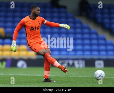 Thimothee Lo-Tutala von Tottenham Hotspur unter 18s während FA Youth Cup vierte Runde richtig zwischen AFC Wimbledon und Tottenham Hotspur auf Plough Lane Boden am 31.. März 2021 in Wimbledon, England. (Foto von Action Foto Sport/NurPhoto) Stockfoto